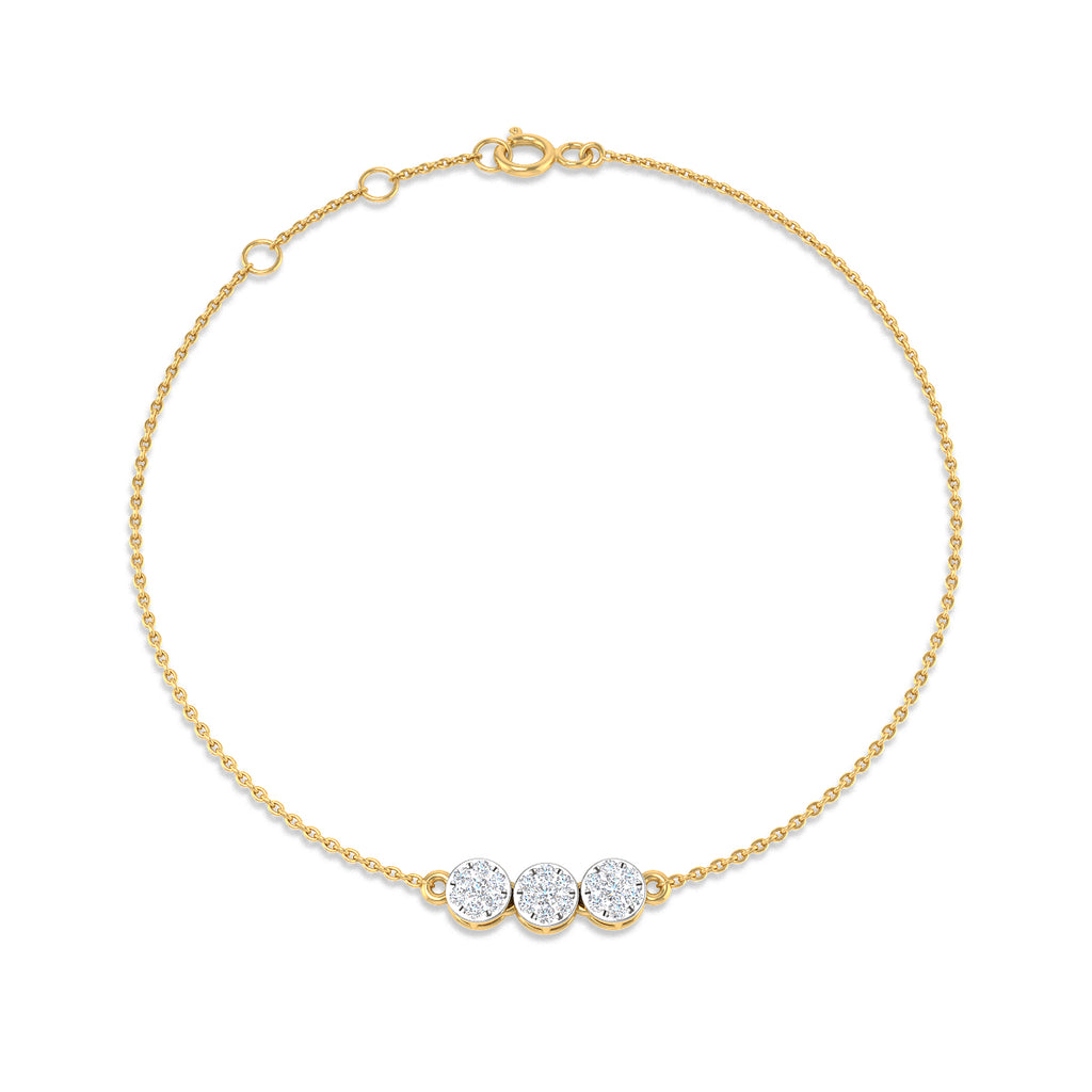 Pulsera con Diamantes Creados en Vermeil