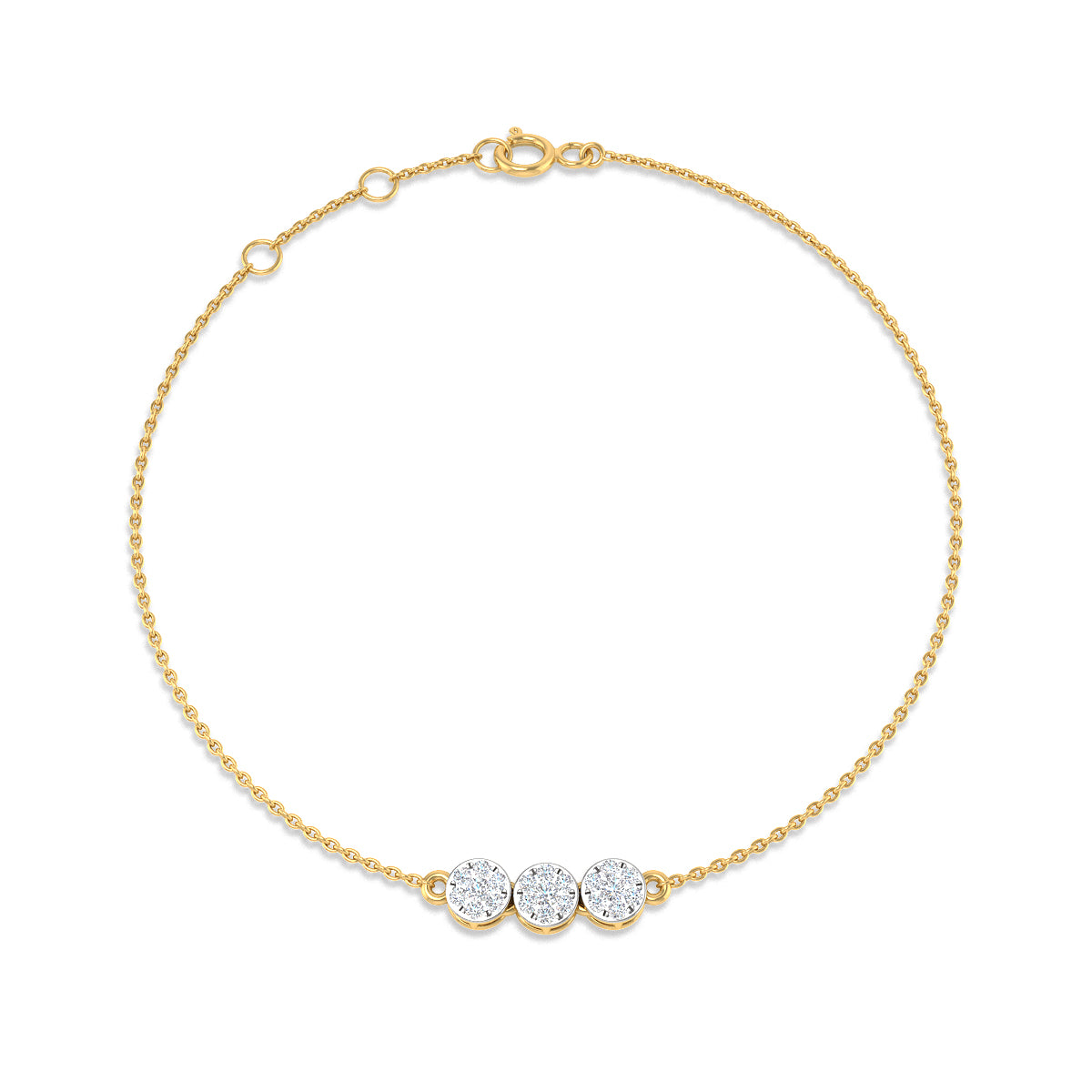 Pulsera con Diamantes Creados en Vermeil