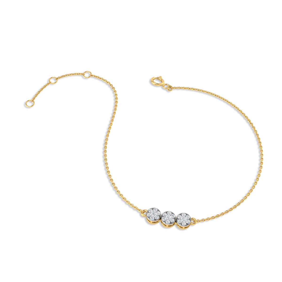 Pulsera con Diamantes Creados en Vermeil