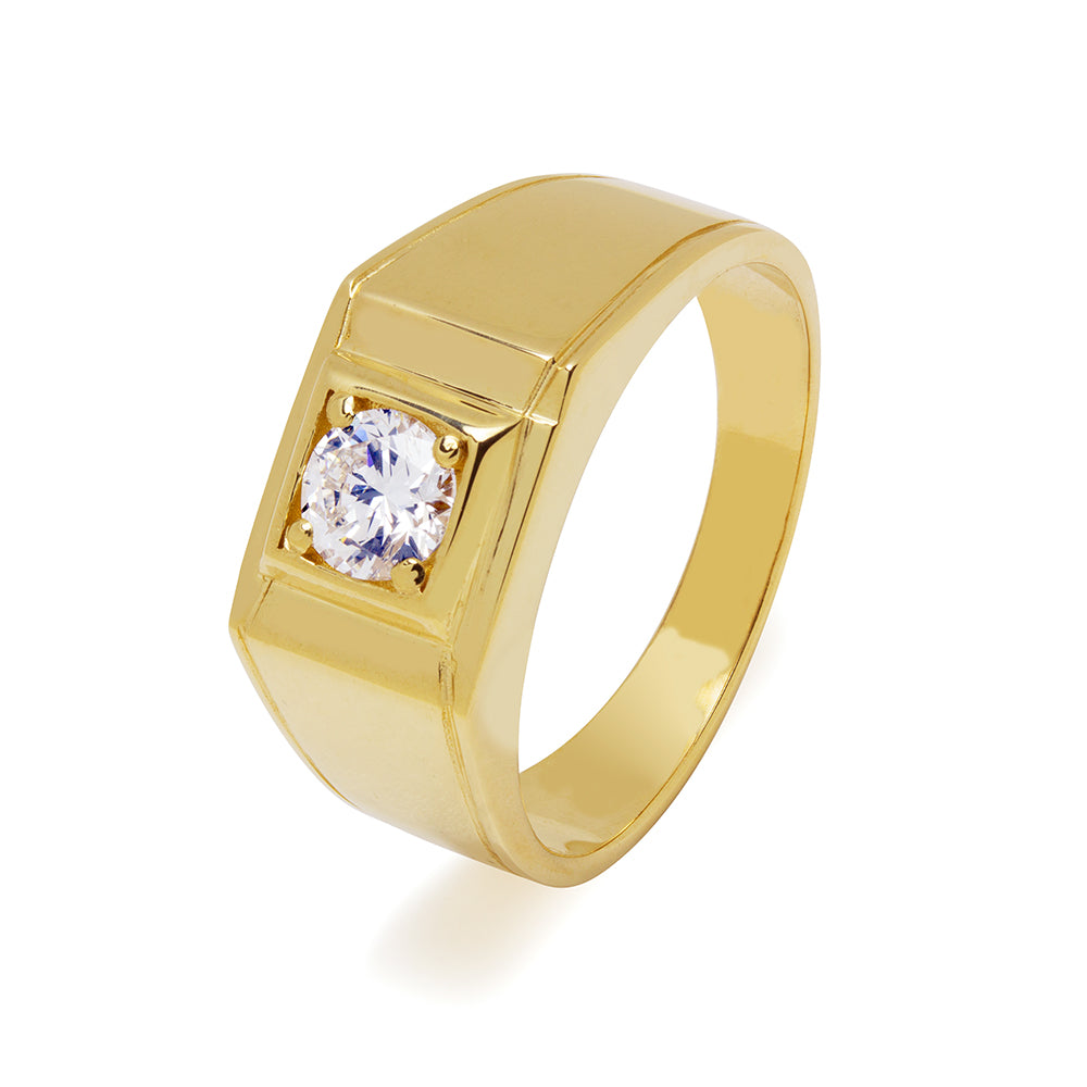 Anillo Solitario Caleb con Diamante Creado en Oro Amarillo 9 Kilates