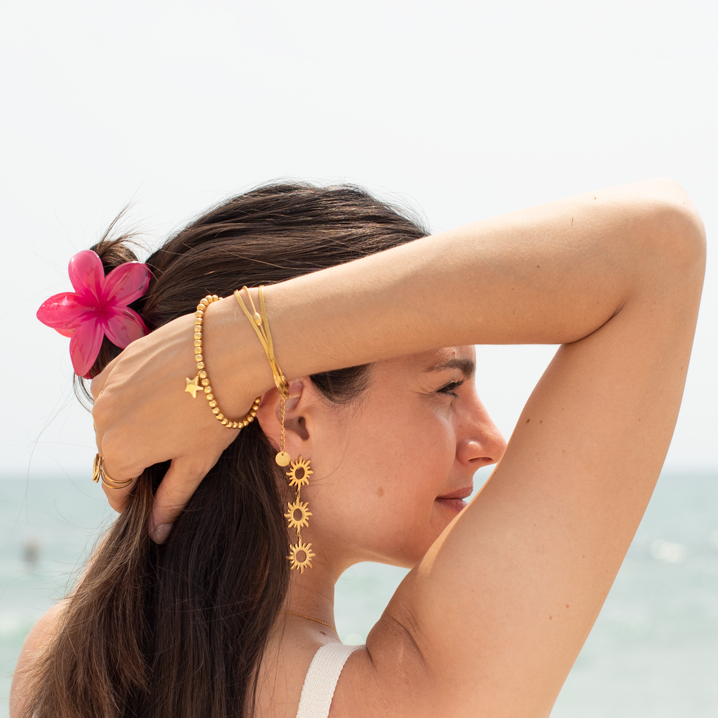 Pulsera de Bolas con Estrella de Acero Inoxidable