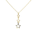 Gargantilla con Tres Estrellas de Acero Dorado