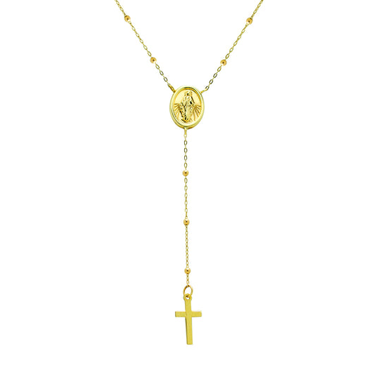 Cadena y Colgante Virgen de la Milagrosa 45cm en Oro Amarillo 9 Kilates