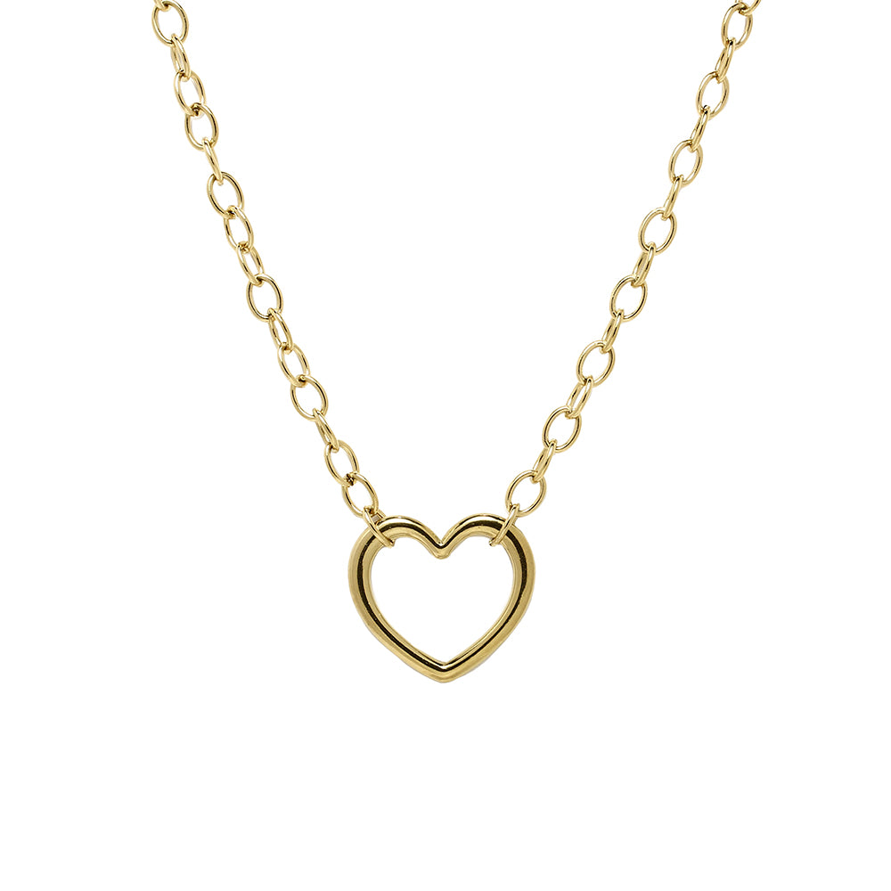 Gargantilla Silueta Corazón de Acero Dorado