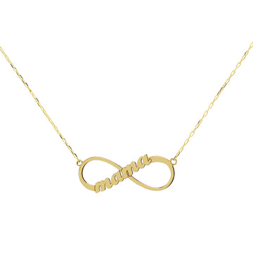 Cadena y Colgante Infinito Mamá en Oro Amarillo 9 Kilates