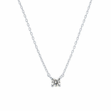 Cadena y Colgante 4 Grapas de Diamante 0.10 Quilates en Platino