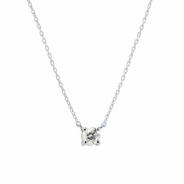 Cadena y Colgante 4 Grapas de Diamante 0.22 Quilates en Platino