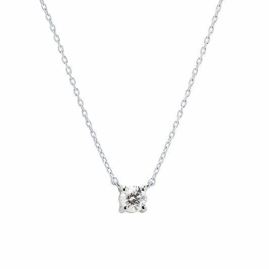 Cadena y Colgante 4 Grapas de Diamante 0.22 Quilates en Platino