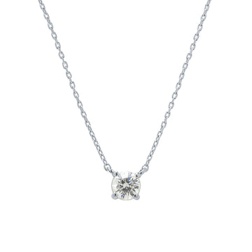 Cadena y Colgante 4 Grapas de Diamante 0.32 Quilates en Platino