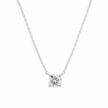 Cadena y Colgante 4 Grapas de Diamante 0.41 Quilates en Platino