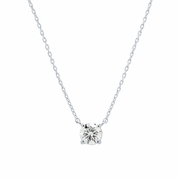 Cadena y Colgante 4 Grapas de Diamante 0.41 Quilates en Platino