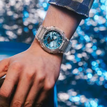 Reloj Casio G-SHOCK Hombre Analógico-Digital Azul Cielo Transparente