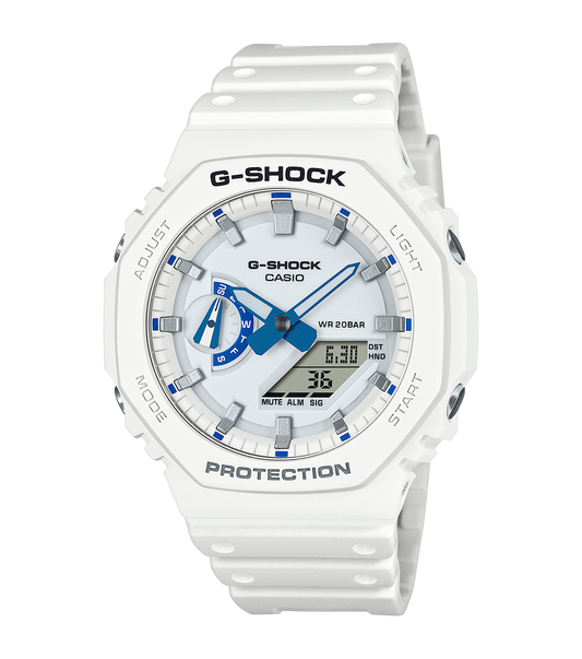 Reloj Casio G-SHOCK Hombre Analógico-Digital Blanco-Azul Fluorescente