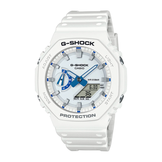 Reloj Casio G-SHOCK Hombre Analógico-Digital Blanco-Azul Fluorescente