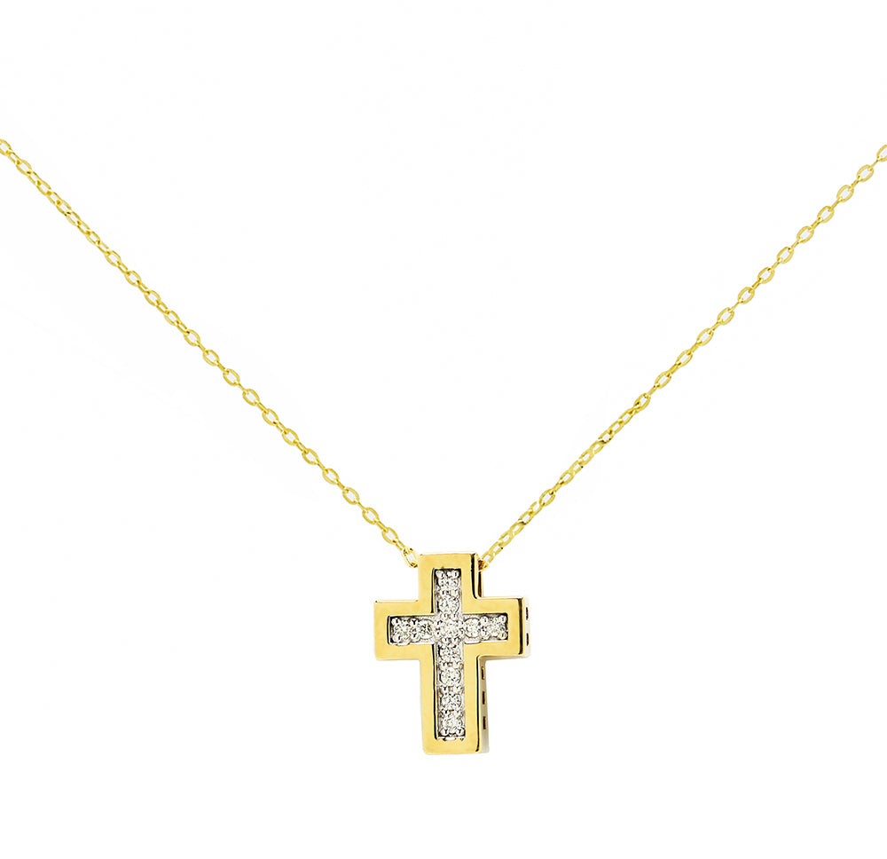 Colgante Cruz de Oro de 18 Quilates con Diamantes