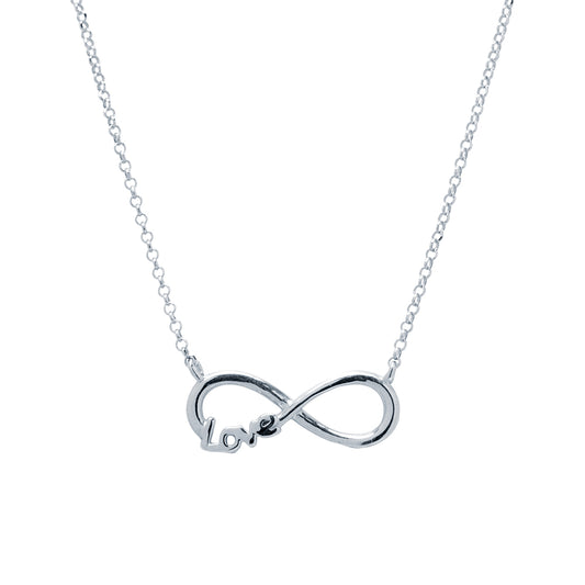 Cadena y Colgante Infinito Love en Plata