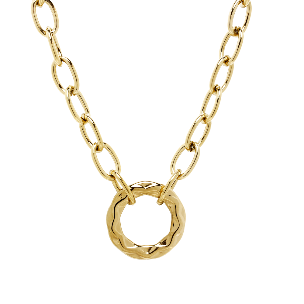 Cadena y Colgante de Acero Inoxidable con Argollas