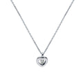 Cadena y Colgante Corazón 1 Diamantes Creados de 0,055 quilates en Oro Blanco