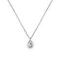 Cadena y Colgante Lagrima 1 Diamantes Creados de 0,055 quilates en Oro Blanco