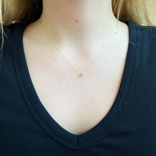 Cadena y Colgante Circonita Cuadrada Bisel en Oro Amarillo de 9 Kilates