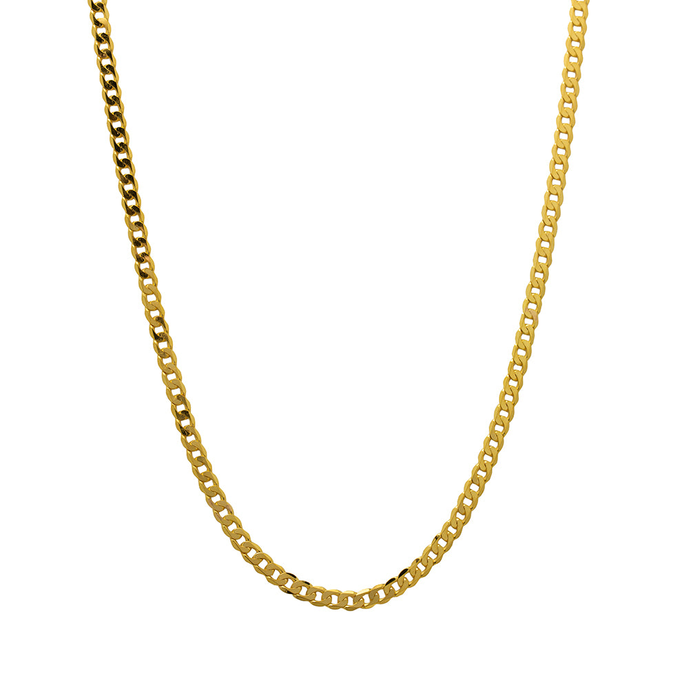 Cadena Barbada 45 cm 3.5 mm de Oro Amarillo de 9 Quilates