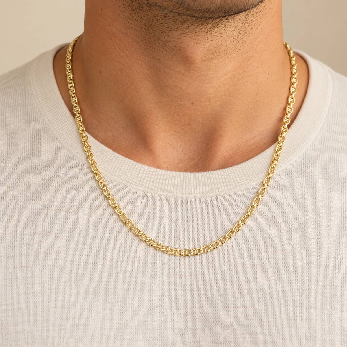 Cadena Travesino 50 cm 3.6 mm de Oro Amarillo de 9 Quilates