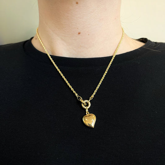 Cadena y Colgante Maira Corazón en Oro Amarillo 9 Kilates