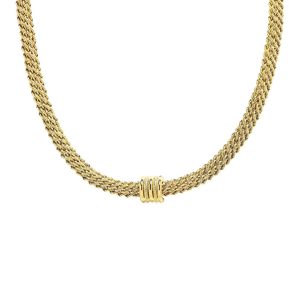 Cadena Ancha Semirrígida en 45 cm en Oro Amarillo 9 Kilates