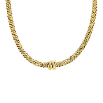 Cadena Ancha Semirrígida en 45 cm en Oro Amarillo 9 Kilates