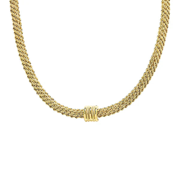 Conjunto Kejari Cadena y Pulsera en Oro Amarillo 9 Kilates