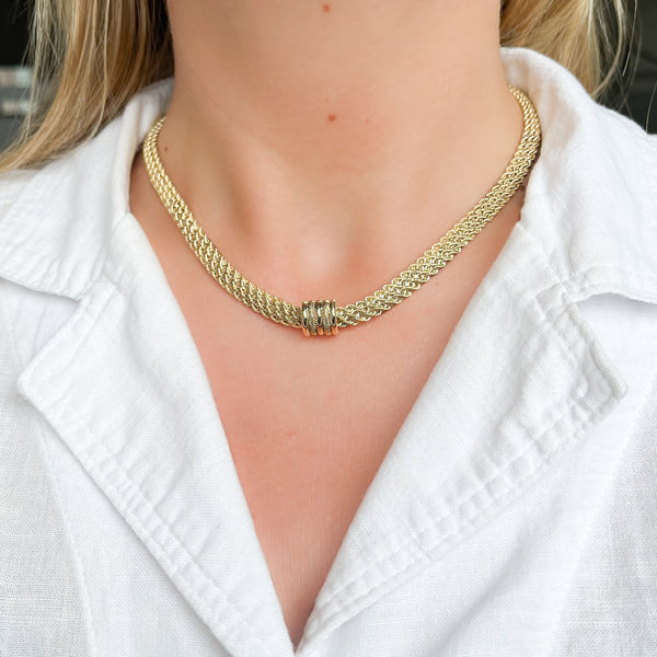 Conjunto Kejari Cadena y Pulsera en Oro Amarillo 9 Kilates