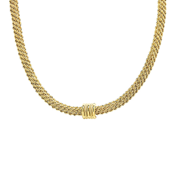Cadena Ancha Semirrígida en 45x7 cm en Oro Amarillo 9 Kilates