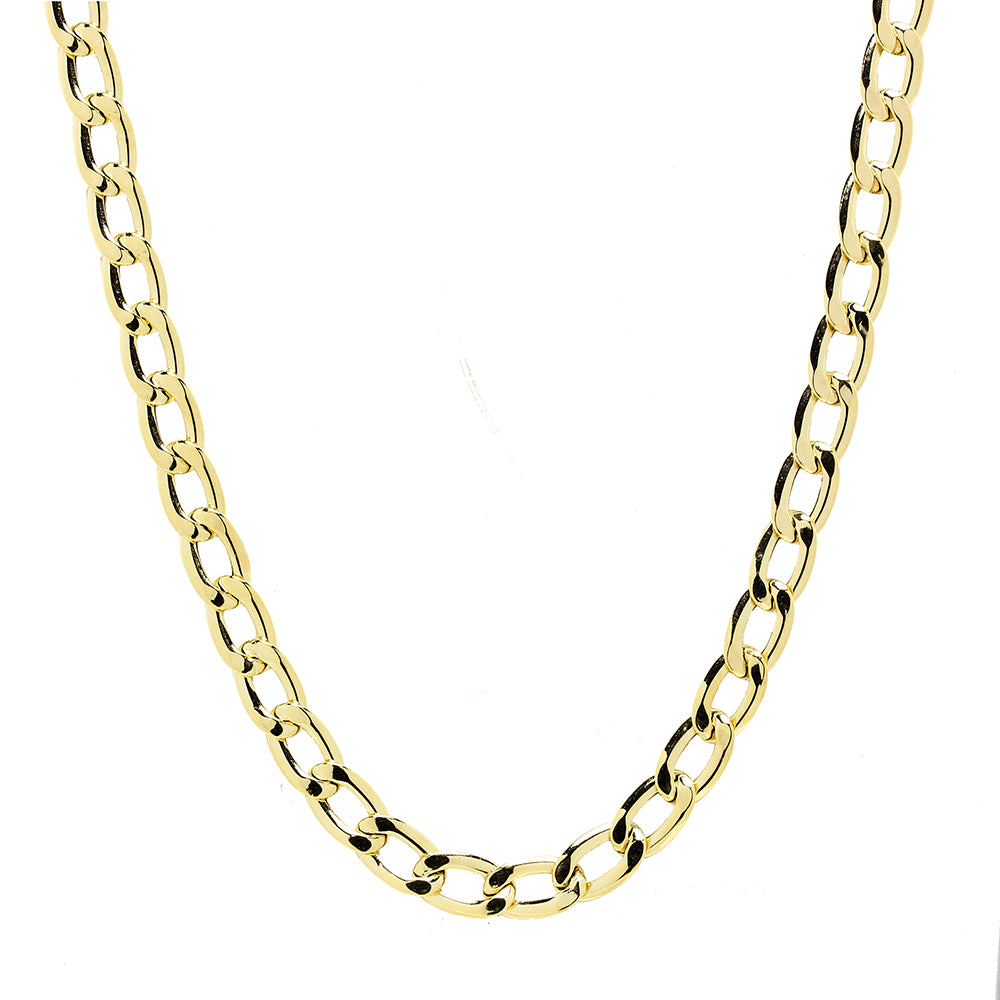Cadena Forzada Plana de Oro de 9 Quilates