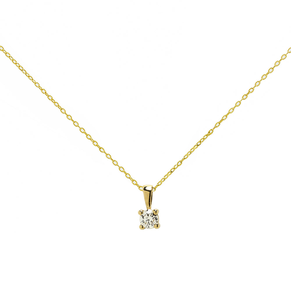 Gargantilla Solitario de Oro de 18 Quilates con Diamante