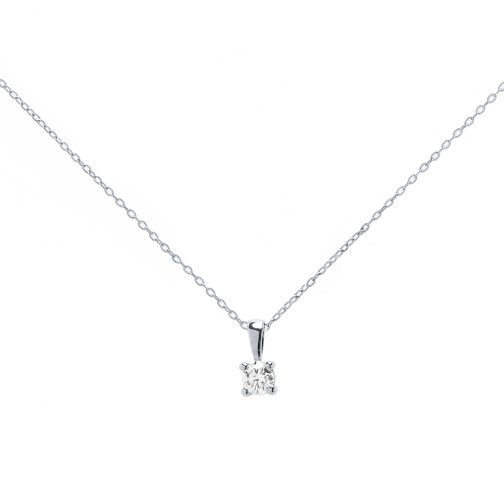 Gargantilla Solitario de Oro de 18 Quilates con Diamante