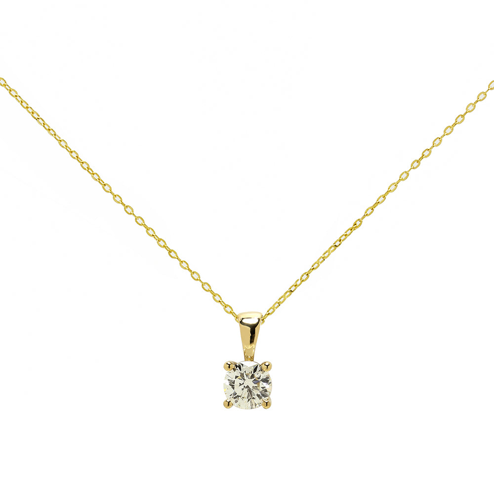 Gargantilla de Oro de 18 Quilates con Diamante Solitario