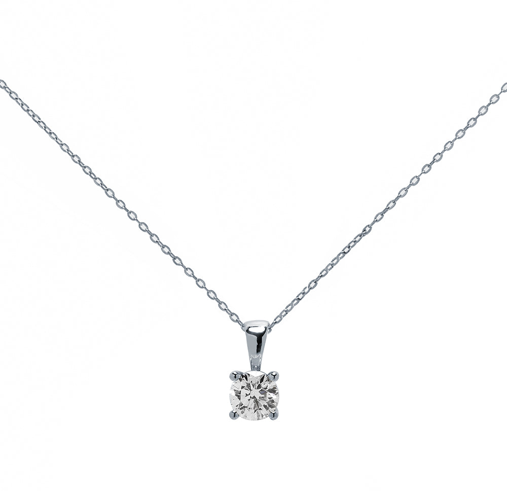 Gargantilla de Oro de 18 Quilates con Diamante Solitario