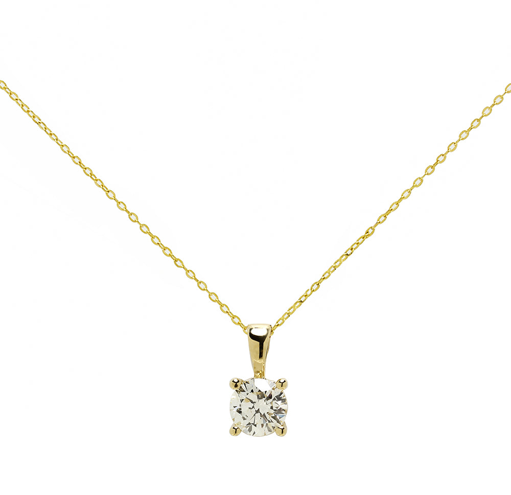 Gargantilla Solitario de Oro de 18 Quilates con Diamante