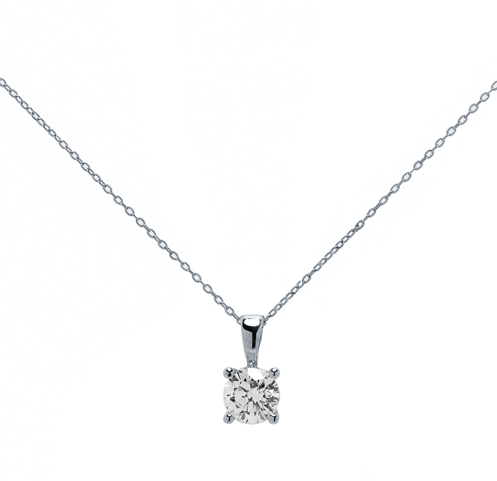 Gargantilla Solitario de Oro de 18 Quilates con Diamante