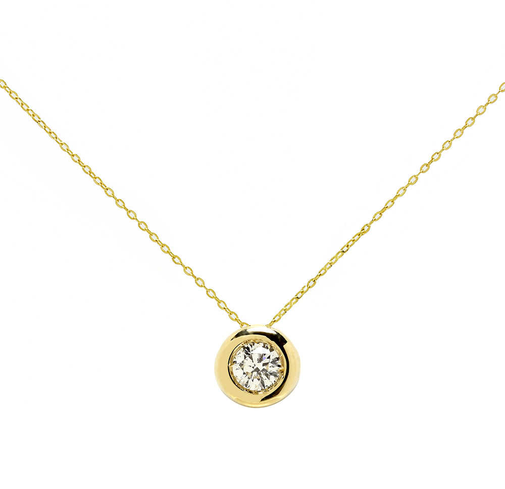 Gargantilla de Oro de 18 Quilates con Diamante