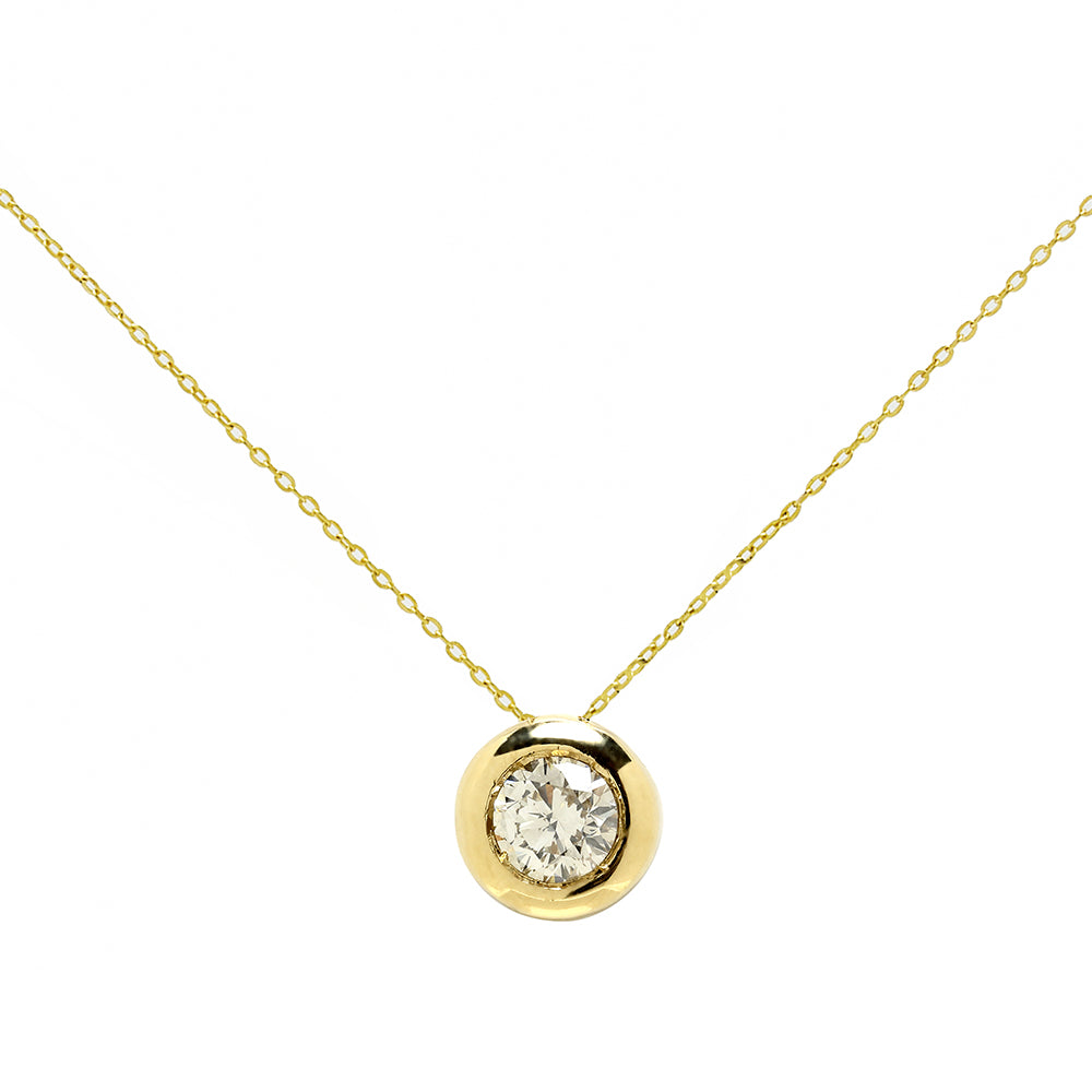 Gargantilla de Oro de 18 Quilates con Brillante