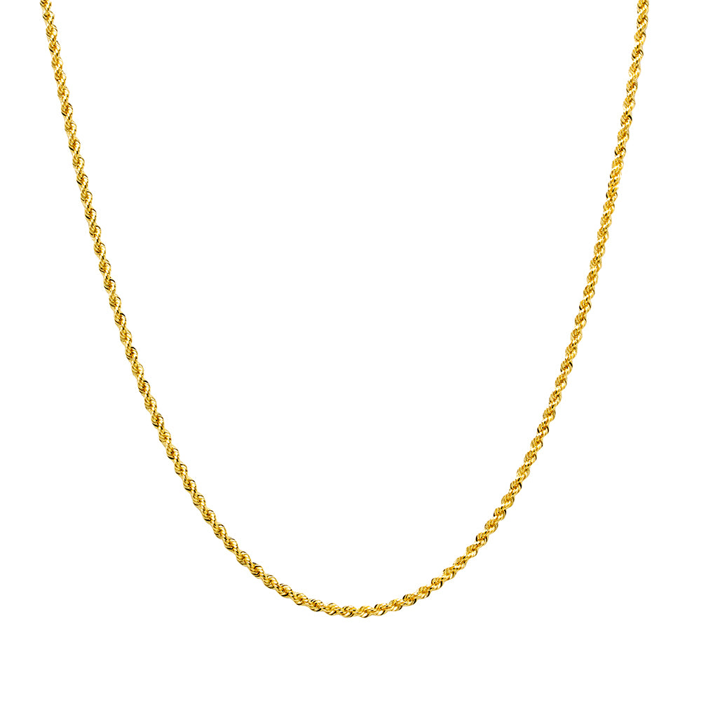 Cadena Hombre Cordón 1,5mm 50cm Oro Amarillo 9 kilates