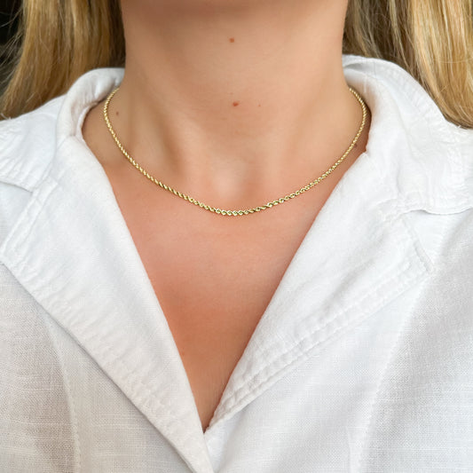 Cadena Cordón 40 cm en Oro Amarillo 18 Kilates