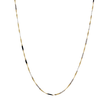 Cadena Singapur Placa Maciza 50 cm en Oro Bicolor 18 Kilates