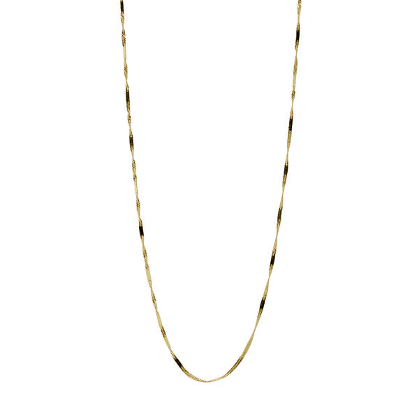 Cadena Singapur Placa Maciza 50cm en Oro Amarillo 18 Kilates