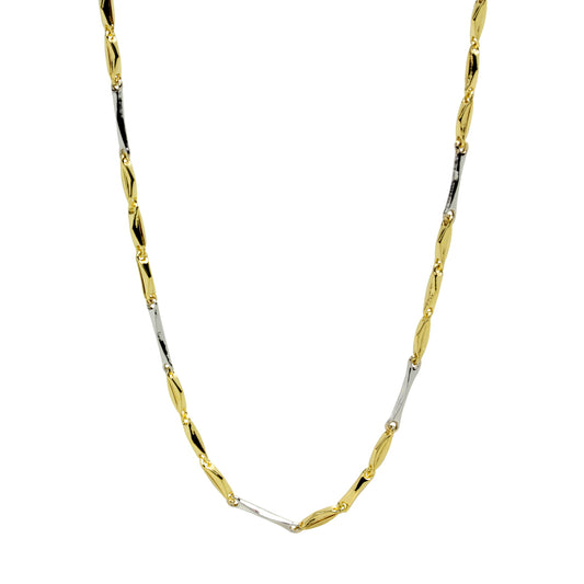 Cadena Coraline Eslabones Combinados 45 cm en Oro Amarillo 18 Kilates