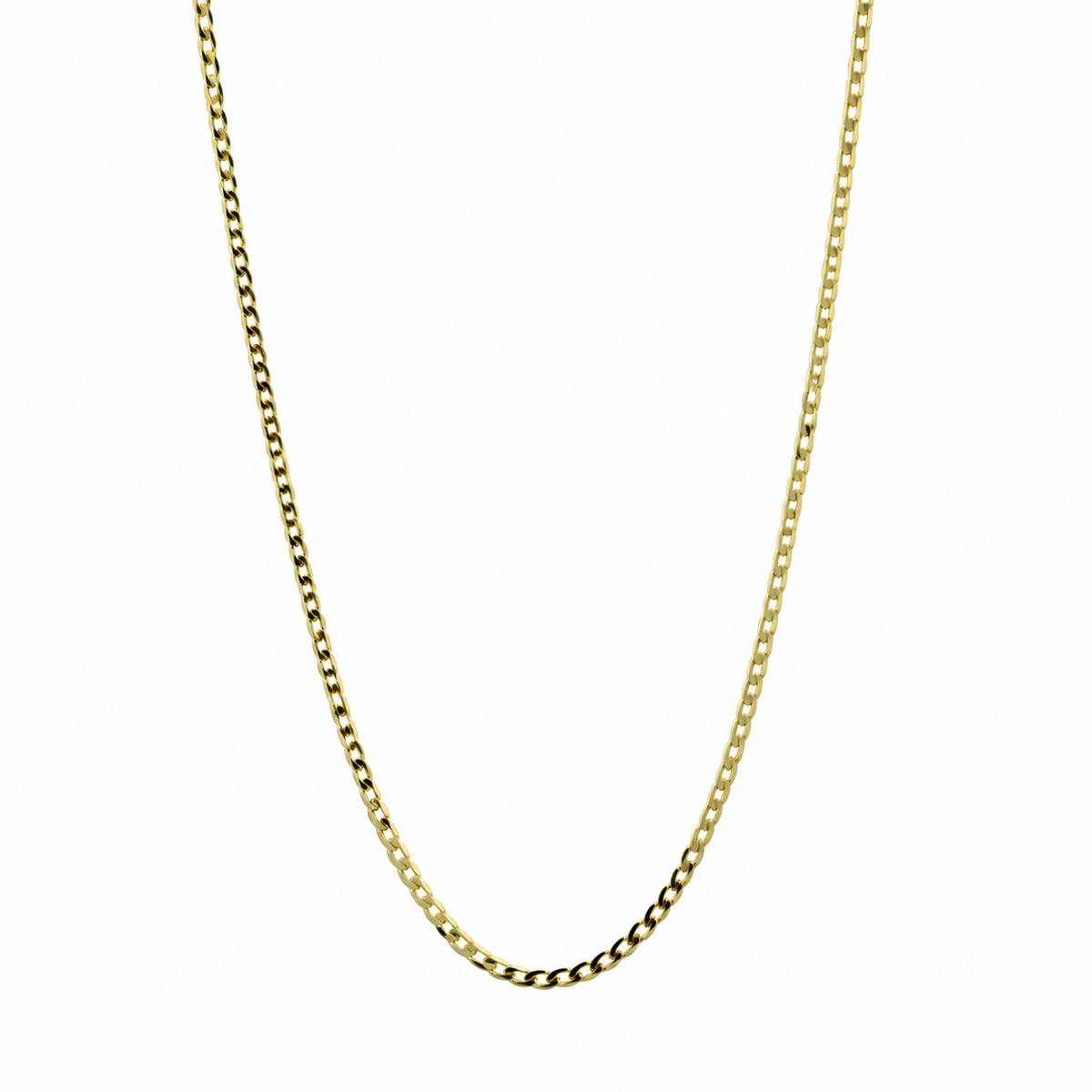 Cadena Barbada Diamantado 50 cm 1,95 mm de Oro Amarillo de 9 Quilates