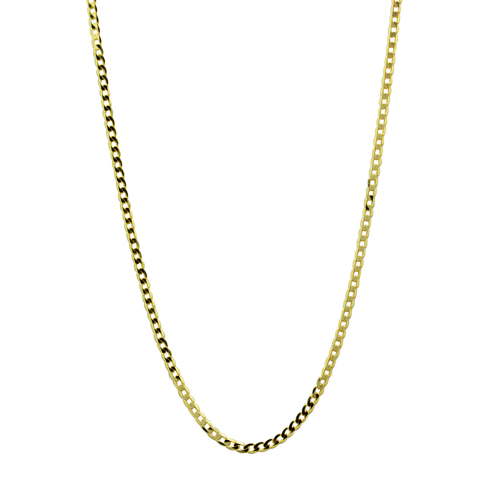 Cadena Barbada Diamantada 45 cm 2,5 mm de Oro Amarillo de 9 Quilates