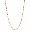 Cadena Progresiva 3x1 Diamantado 45 cm 1.55 mm de Oro Amarillo de 9 Quilates