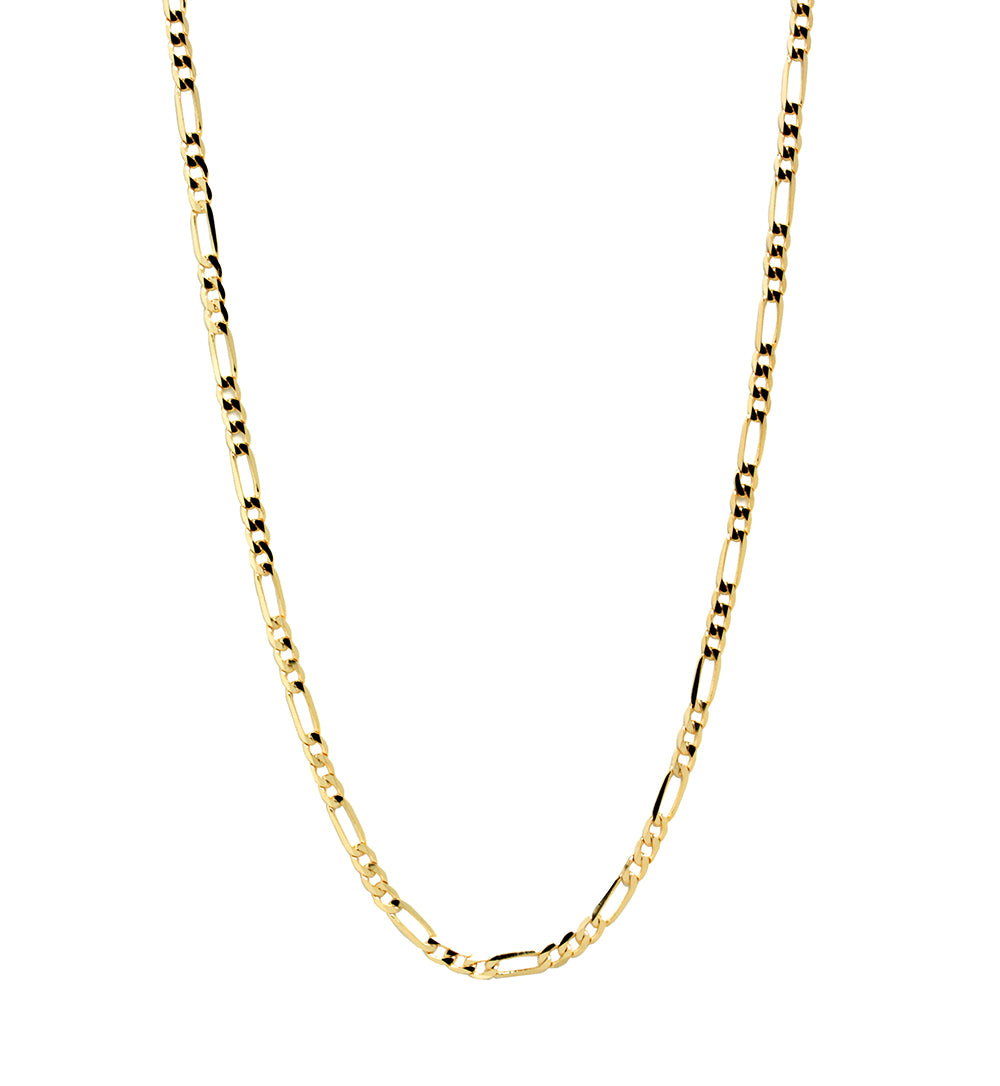 Cadena Progresiva 3x1 Diamantada 45 cm 1.95 mm de Oro Amarillo de 9 Quilates